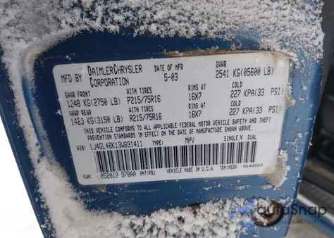 2003 Jeep Liberty Sport z USA, uszkodzony, nr VIN 1J4GL48K13W691411